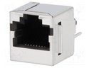 Socket; RJ45; PIN: 8; shielded; Layout: 8p8c; THT; on PCBs; straight