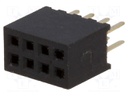Socket; pin strips; female; PIN: 8; straight; 1.27mm; THT; 2x4; 1A