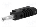 Plug; 4mm banana; 36A; 70VDC; black; with 4mm axial socket; 2.5mm2