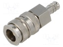 Quick connection coupling; straight; Seal: NBR rubber; D: 27mm