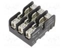 Fuse holder; cylindrical fuses; DIN; 30A; 300V; Poles: 3; black