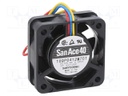 Axial Fan, 12 VDC, DC, 40 mm, 15 mm, 5.3 cu.ft/min, 0.15 m³/min