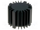 Heatsink; LED; Ø: 60mm; H: 50mm; Colour: black