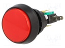 Switch: push-button; Pos: 2; SPDT; 10A/250VAC; red; red; Body: black