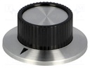 Knob; with flange; plastic; Shaft d: 6.35mm; Ø23.8x14.8mm