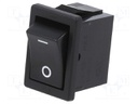 ROCKER; SPST; Pos: 2; ON-OFF; 6A/250VAC; black; none; Rcont max: 20mΩ