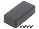Enclosure: multipurpose; X: 50mm; Y: 90mm; Z: 25mm; TW; ABS; black