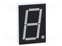 Display: LED; 7-segment; 26mm; 1"; No.char: 1; green; 220mcd; cathode