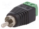 Transition: adapter; mono; RCA plug,terminal block; PIN: 2