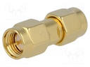 Coupler; SMA male,both sides; straight; 50Ω; teflon; gold-plated