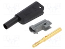 4mm banana; 32A; 1kV; black; insulated,with 4mm axial socket