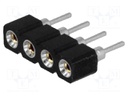 Socket; pin strips; female; PIN: 4; turned contacts; straight; THT