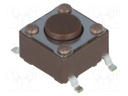 Microswitch TACT; SPST-NO; Pos: 2; 0.05A/12VDC; SMT; none; 1.6N