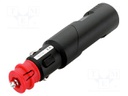 Cigarette lighter plug; screw terminal; 8A; Sup.volt: 12÷24VDC