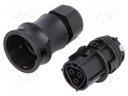 Plug; Connector: circular; female; PIN: 3; silver plated; 20A; 250V