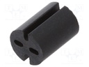 Spacer sleeve; LED; Øout: 5.1mm; ØLED: 5mm; L: 7mm; black; UL94V-0