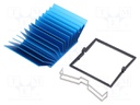 Heatsink: extruded; grilled; blue; L: 42.5mm; W: 42.5mm; H: 17.5mm