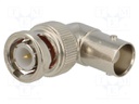 Coupler; BNC male,BNC female; angled 90°; 50Ω