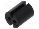 Spacer sleeve; LED; Øout: 4mm; ØLED: 3mm; L: 4.8mm; black; UL94V-0