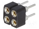 Socket; pin strips; female; PIN: 4; turned contacts; straight; THT