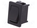 ROCKER; SPST; Pos: 2; OFF-ON; 12A/250VAC; black; IP40; none; 100mΩ