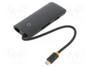 Hub USB; black; Enclos.mat: thermopolymer