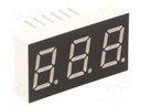 Display: LED; 7-segment; 14.2mm; 0.56"; No.char: 3; green; 200mcd