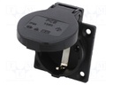 Connector: AC supply; socket; 2P+PE; 250VAC; 16A; black; PIN: 3
