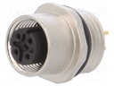 Socket; M12; PIN: 4; female; D code-Ethernet; for panel mounting