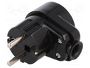 Connector: AC supply; plug/socket; Layout: 2P+PE; black; 250VAC