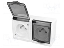 Connector: AC supply; socket; Layout: 2P+PE; white; 250VAC; 16A