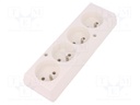 Connector: AC supply; splitter; Layout: 2P+PE; white; 250VAC; 16A