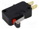 Microswitch SNAP ACTION; with lever (with roller); SPDT; Pos: 2