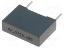 Capacitor: polyester; 22nF; 200VAC; 400VDC; Pitch: 10mm; ±10%