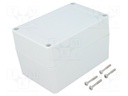 Enclosure: multipurpose; X: 80mm; Y: 120mm; Z: 75mm; ZP; ABS; gasket