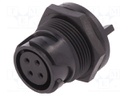 Connector: circular; socket; female; PIN: 4; w/o contacts; UL94V-0