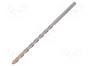 Drill bit; concrete; Ø: 8mm; L: 200mm; metal; cemented carbide