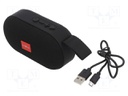 Speaker; black; Jack 3,5mm,microSD,USB B micro; 120Hz÷20kHz; 10m