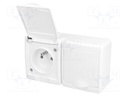 Connector: AC supply; socket; Layout: 2P+PE; white; 250VAC; 16A