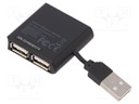 Hub USB; USB 2.0; PnP and hot-plug; black; Number of ports: 4