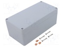 Enclosure: multipurpose; X: 100mm; Y: 200mm; Z: 81mm; S-8100; IP66