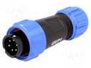 Plug; male; SP13; PIN: 6; IP68; 4÷6.5mm; 5A; soldering; for cable