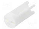 Spacer sleeve; LED; Øout: 6mm; ØLED: 5mm; L: 12.7mm; natural; UL94V-0