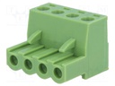 Pluggable terminal block; 5mm; ways: 4; straight; plug; female