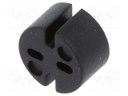 Spacer sleeve; LED; Øout: 5.1mm; ØLED: 5mm; L: 3mm; black; UL94V-0