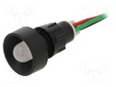 Indicator: LED; recessed; 230VAC; Cutout: Ø13mm; IP40; 300mm leads