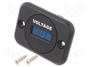 Voltmeter; Sup.volt: 6÷33VDC; VDC range: 6÷33V; black; blue