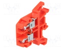 Splice terminal: rail; 0.5÷4mm2; ways: 1; terminals: 2; red; 690V