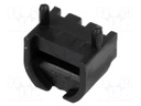 LED housing; 5mm; polyamide; angular; 3 PIN; black; UL94V-2; H: 6mm