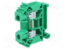 Splice terminal: rail; 0.5÷16mm2; ways: 1; terminals: 2; green; TS35